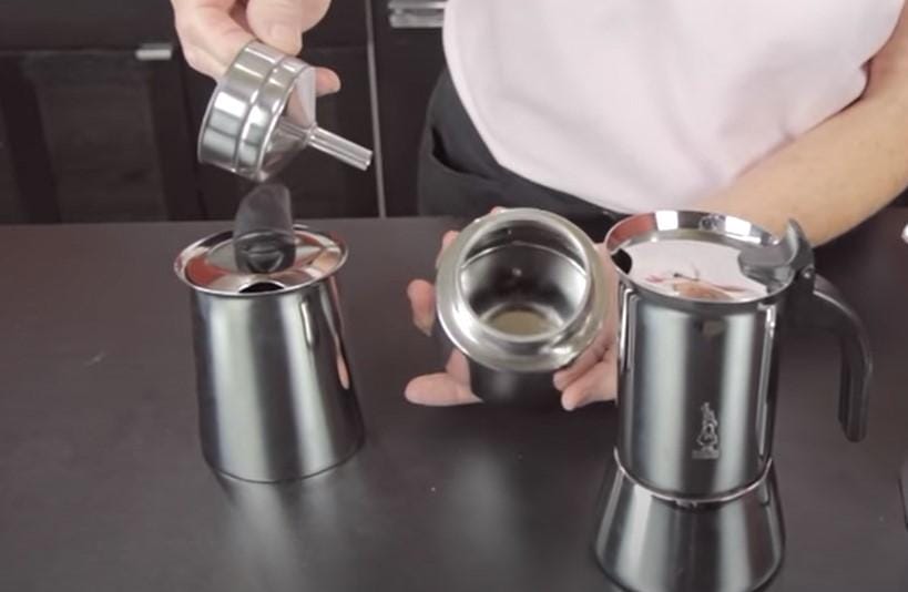 Stainless Steel Moka Pots Inside